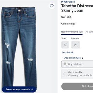 Prosperity skinny capri jeans Size 30